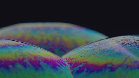 Soap bubbles with a colorful iridescent effect.
