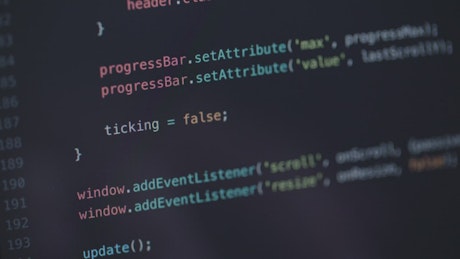 Software developer typing code, macro close up.