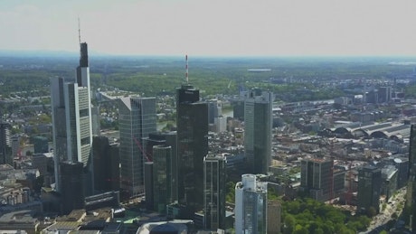 Spectacular skyscrapers in the city of Frankfurt