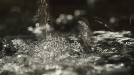 Splashing water in slow motion