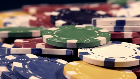 Stacked multicolor casino chips