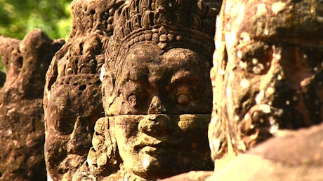Stone carved Buddha God in Cambodia.