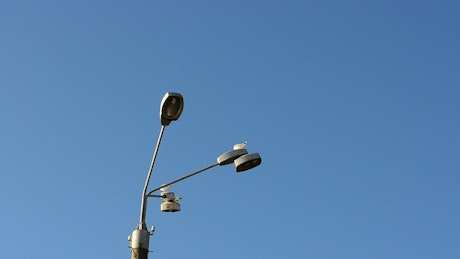 Street lights with CCTV.