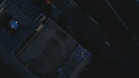 Streets of a city from a drone shot