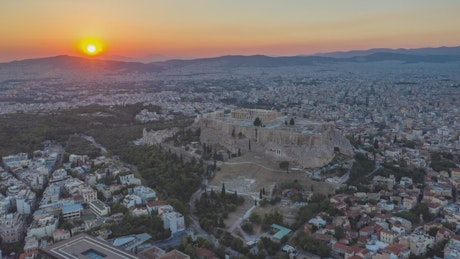 Stunning aerial panoramic view of Acropolis