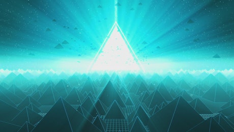 Stunning digital 3D world filled with pyramids