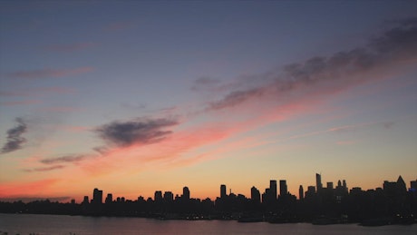 Sunrise over New York City.
