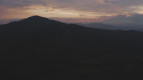 Sunset behind mountains