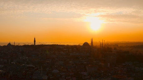 Sunset over Istanbul.
