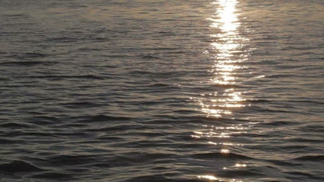 Sunset reflecting on ocean ripples