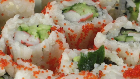 Sushi rolls texture.