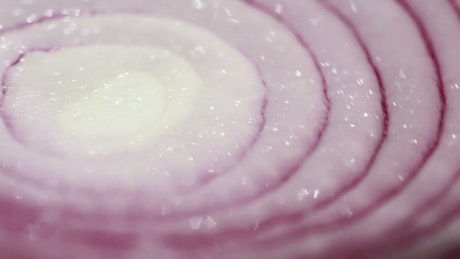 Swirling onion rings.