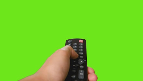Switching to the channel with a first person control on a chroma background.