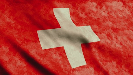 Switzerland flag waving slow.