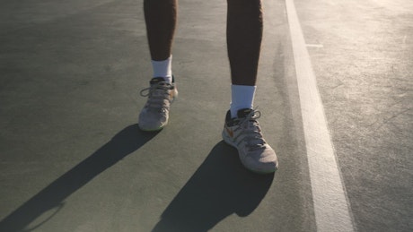 Tennis player's feet