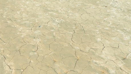 Texture video of a sun soaked arid landscape full of cracks.