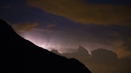 Thunderstorm at night.