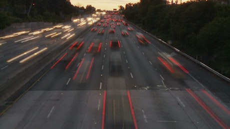 Time lapse of a highway in LA.
