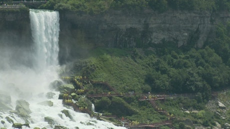 Time lapse of tourists at Niagara Falls.