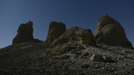 Time lapse of Trona Pinnacles at night.