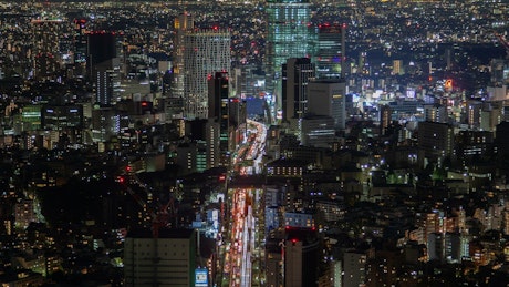 Tokyo cityscape at night.