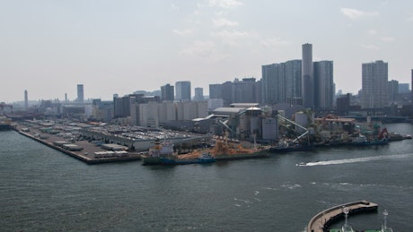 Tokyo industrial district and the river