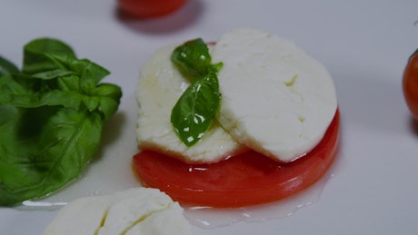 Tomato and cheese salad.