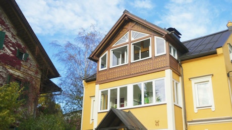 Traditional Austrian houses facades.