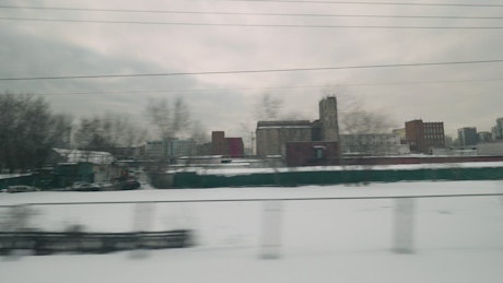 Train leaving Moscow.