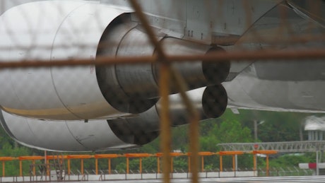 Turbine of an airplane in motion