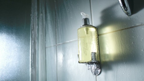 Using liquid soap in the shower.