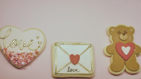 Valentine's day themed cookies.