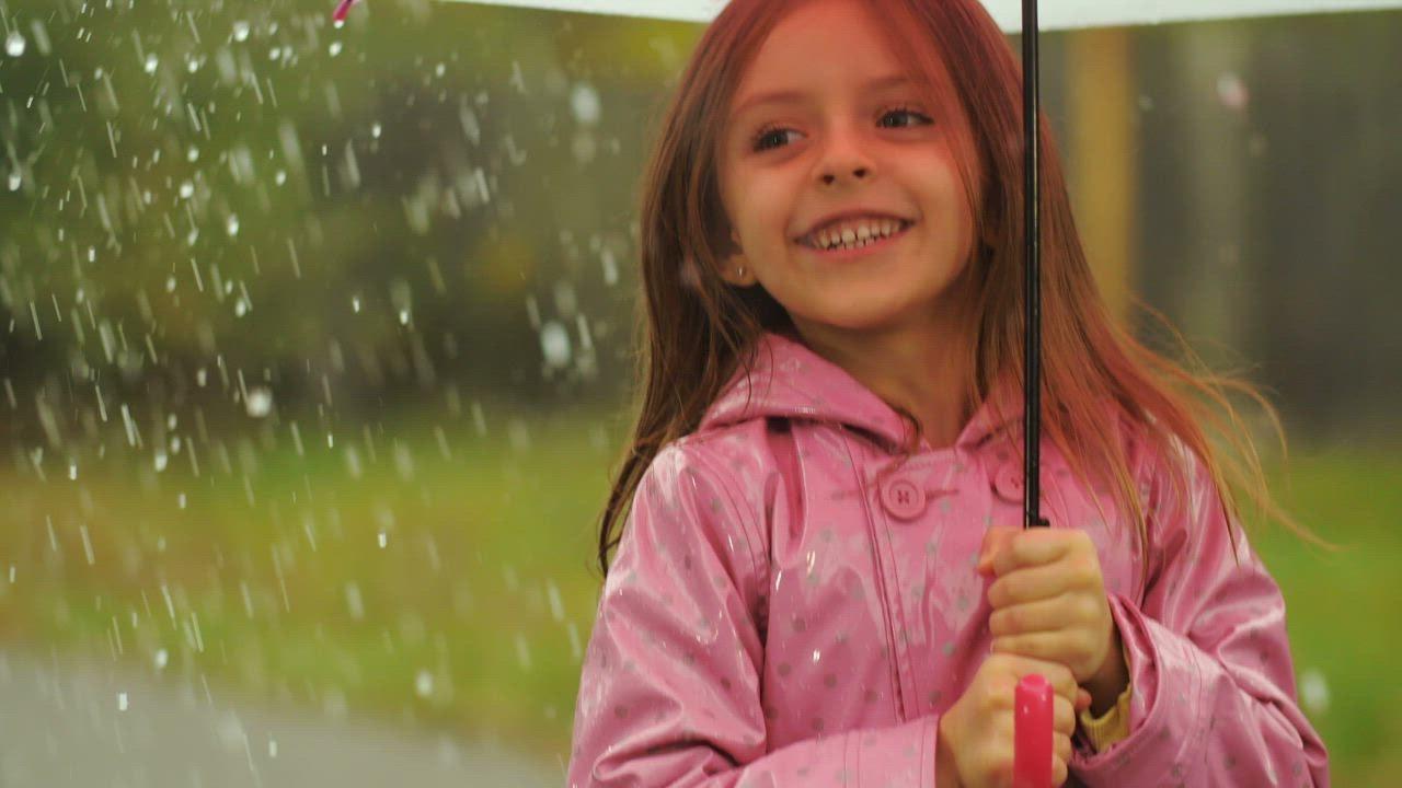 happy girl in rain pictures