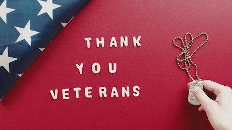 Veterans day background nameplate.