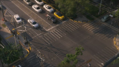 View of an intersection in fast motion.