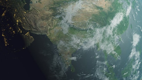 View of India's territory from space.