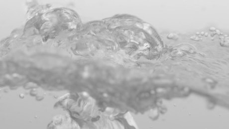 Vigorous Water Bubbles in Black and White.