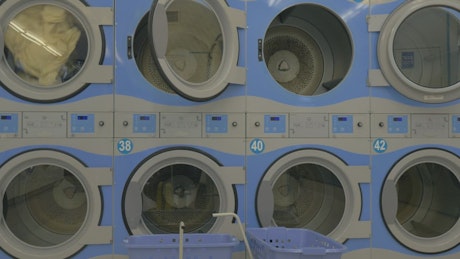 Washing machines in a Launderette.