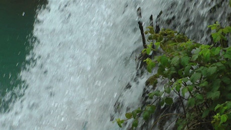 Waterjet of a waterfall, seen close.