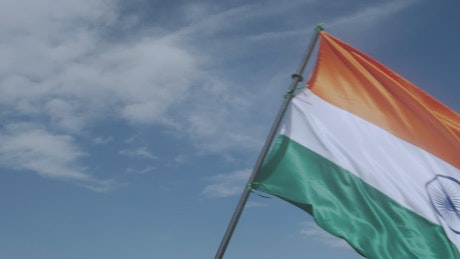Waving flag of india in slow motion.