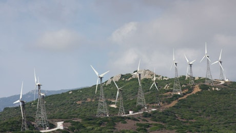 Wind farm on a hill