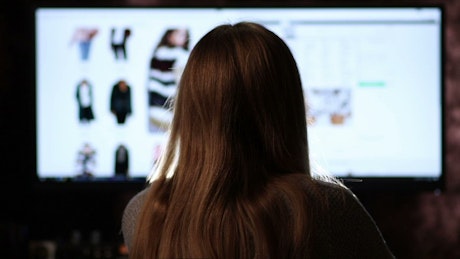 Woman browsing a fashion website