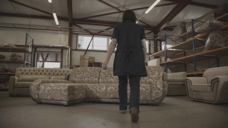 Woman in a furniture factory