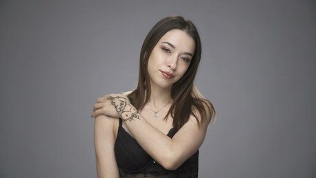 Woman with a temporary tattoo