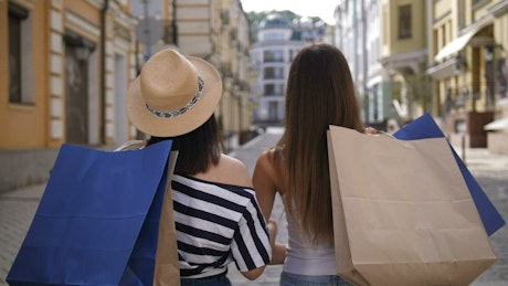 Women walking with shopping bags