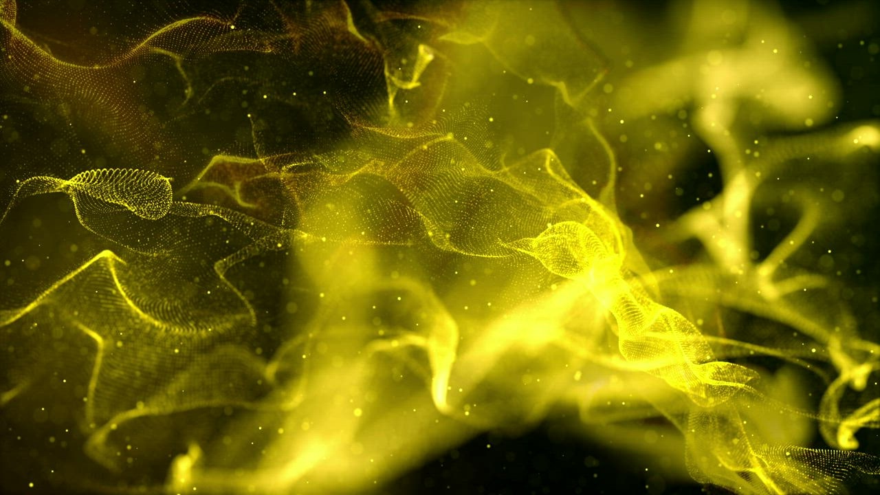 Yellow neon light particle waves - Free Stock Video